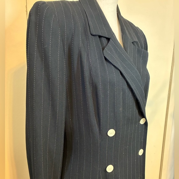 Vintage Brooks Brothers Black Striped Double-Breasted Dress - Picture 9 of 9